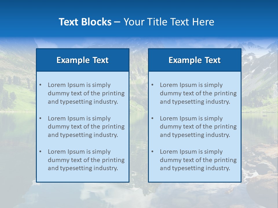 A Mountain Lake Surrounded By Green Trees And Rocks PowerPoint Template
