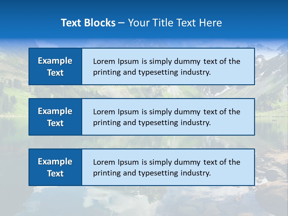 A Mountain Lake Surrounded By Green Trees And Rocks PowerPoint Template