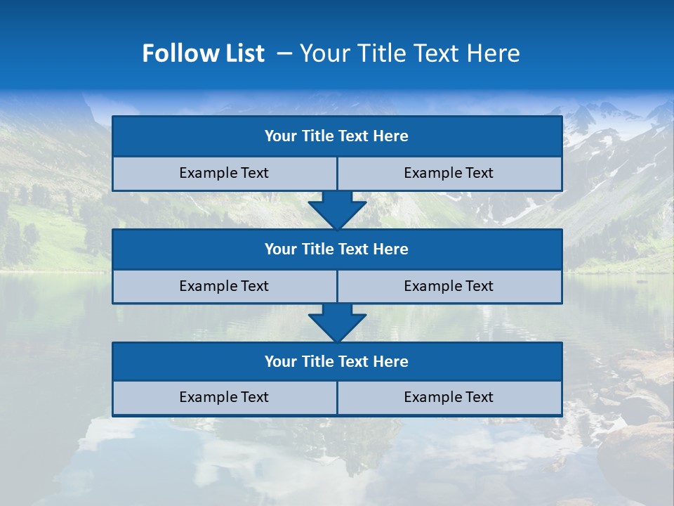 A Mountain Lake Surrounded By Green Trees And Rocks PowerPoint Template