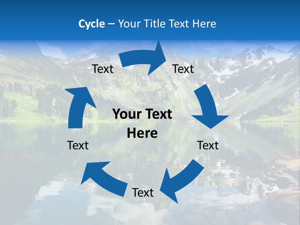 A Mountain Lake Surrounded By Green Trees And Rocks PowerPoint Template