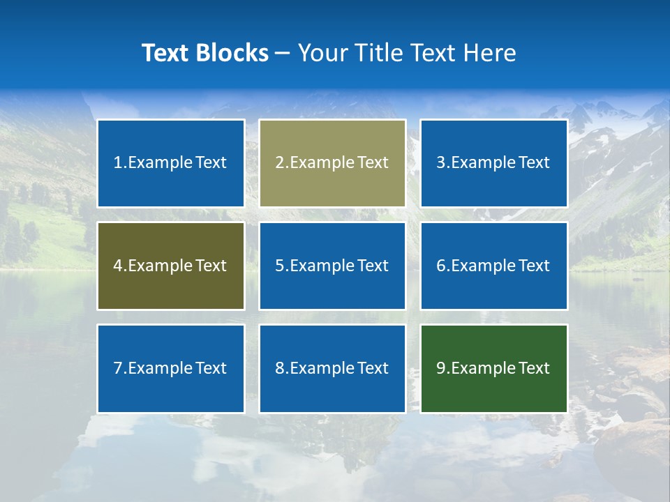 A Mountain Lake Surrounded By Green Trees And Rocks PowerPoint Template