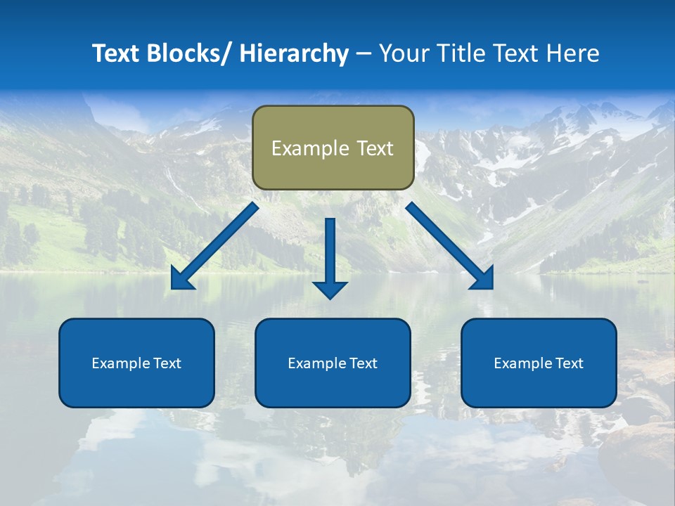 A Mountain Lake Surrounded By Green Trees And Rocks PowerPoint Template