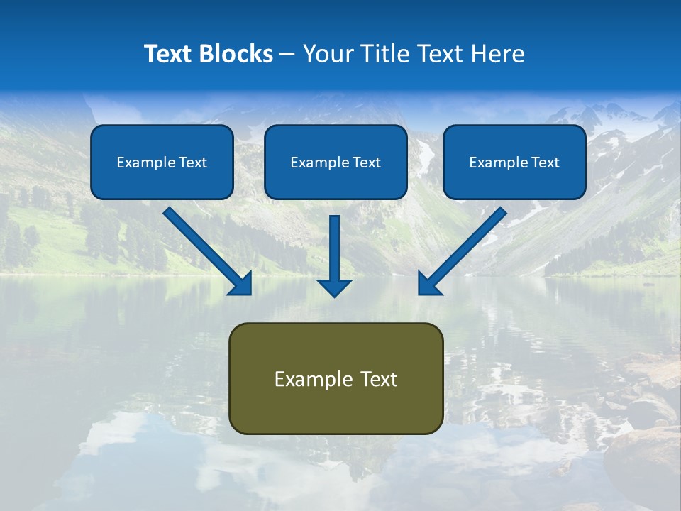A Mountain Lake Surrounded By Green Trees And Rocks PowerPoint Template