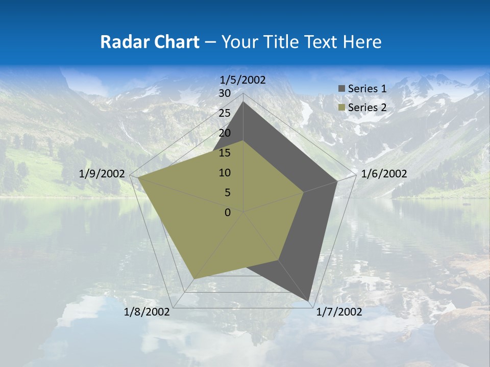 A Mountain Lake Surrounded By Green Trees And Rocks PowerPoint Template