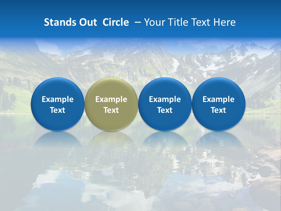 A Mountain Lake Surrounded By Green Trees And Rocks PowerPoint Template