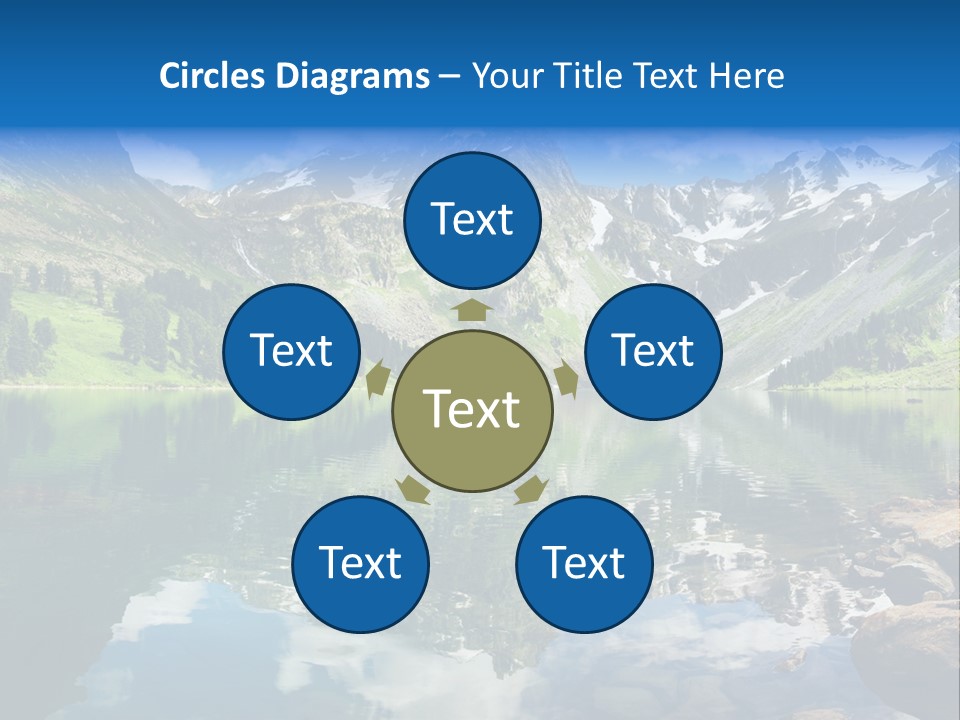 A Mountain Lake Surrounded By Green Trees And Rocks PowerPoint Template