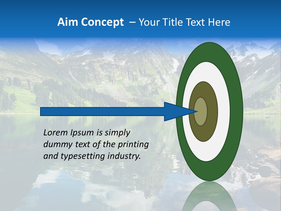 A Mountain Lake Surrounded By Green Trees And Rocks PowerPoint Template