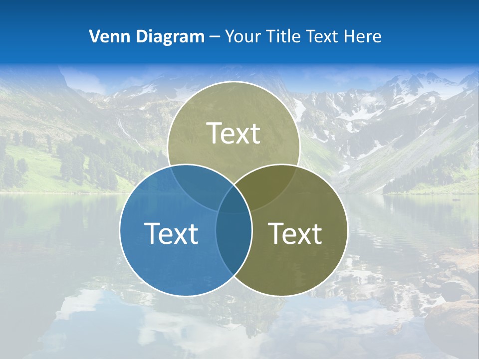 A Mountain Lake Surrounded By Green Trees And Rocks PowerPoint Template