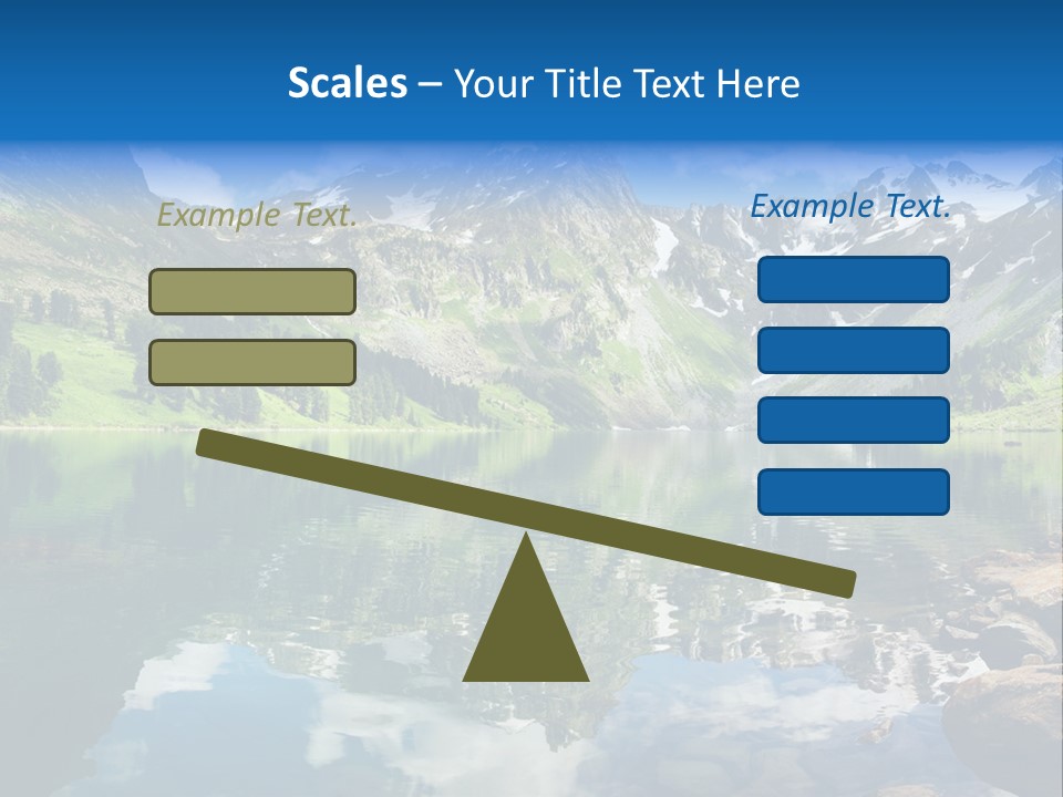 A Mountain Lake Surrounded By Green Trees And Rocks PowerPoint Template