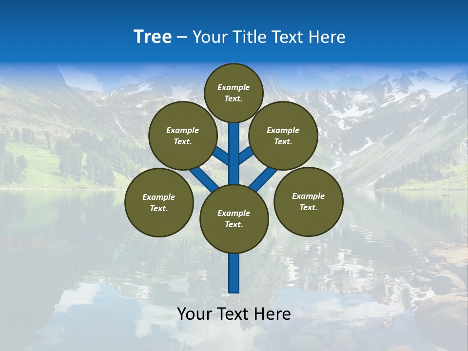 A Mountain Lake Surrounded By Green Trees And Rocks PowerPoint Template