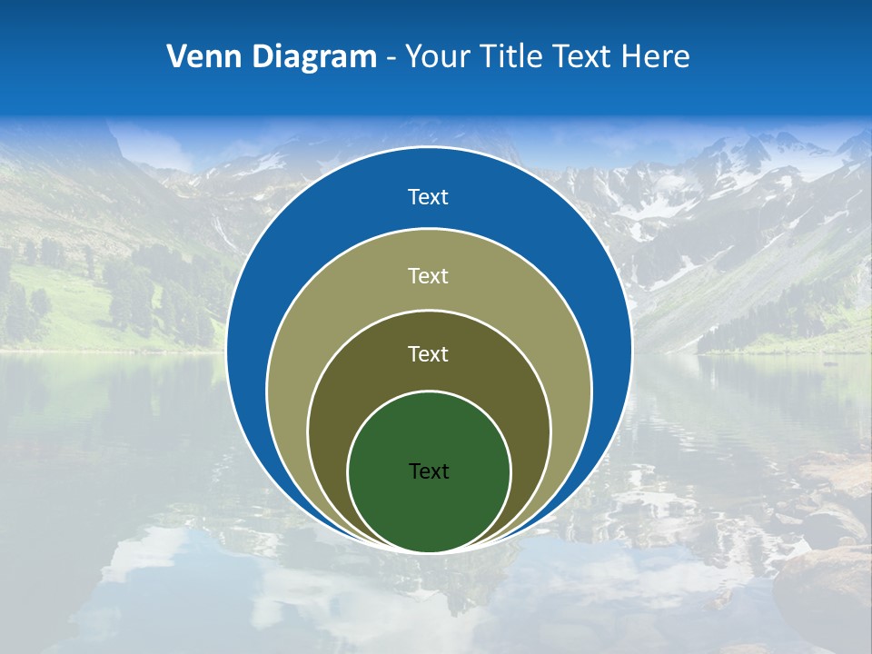 A Mountain Lake Surrounded By Green Trees And Rocks PowerPoint Template
