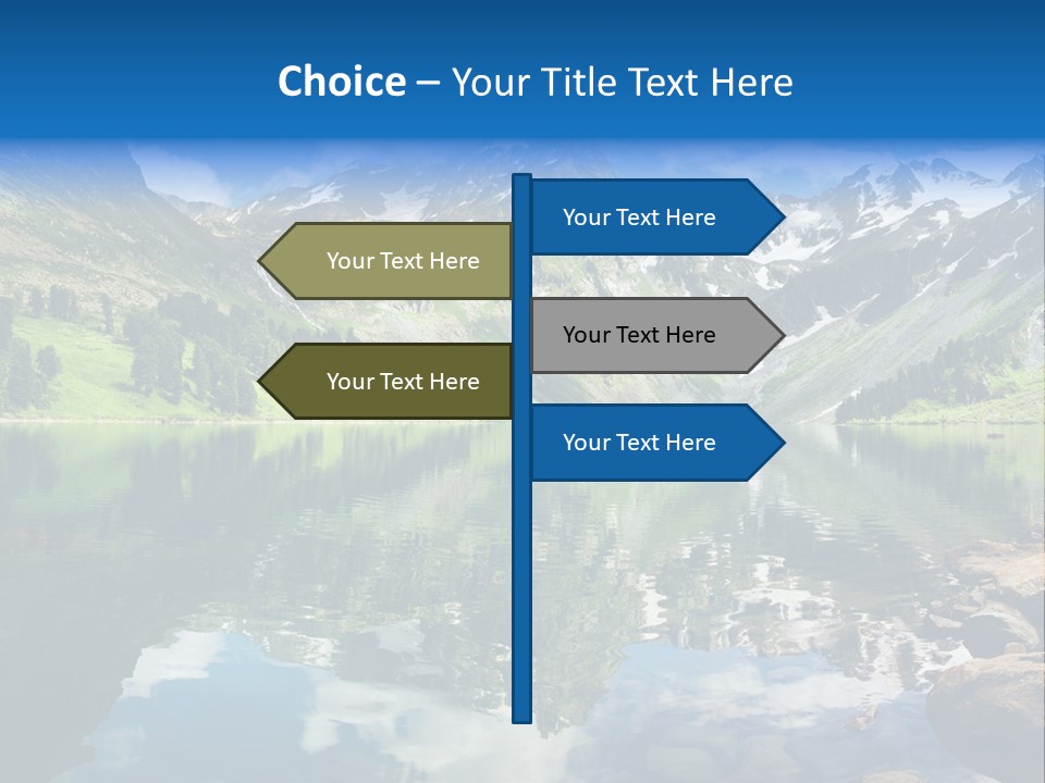 A Mountain Lake Surrounded By Green Trees And Rocks PowerPoint Template