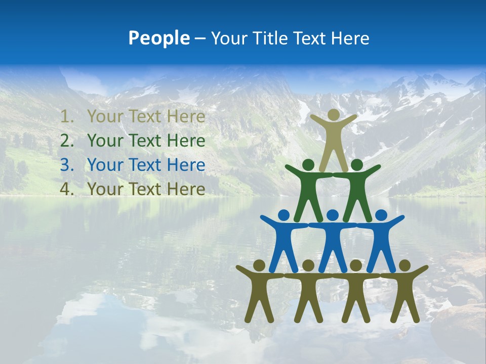 A Mountain Lake Surrounded By Green Trees And Rocks PowerPoint Template