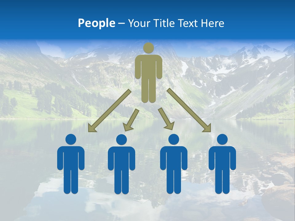 A Mountain Lake Surrounded By Green Trees And Rocks PowerPoint Template