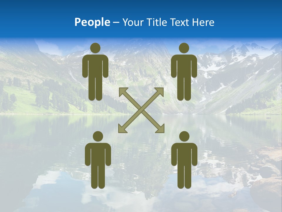 A Mountain Lake Surrounded By Green Trees And Rocks PowerPoint Template