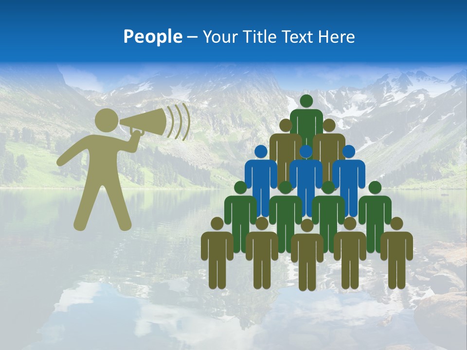 A Mountain Lake Surrounded By Green Trees And Rocks PowerPoint Template