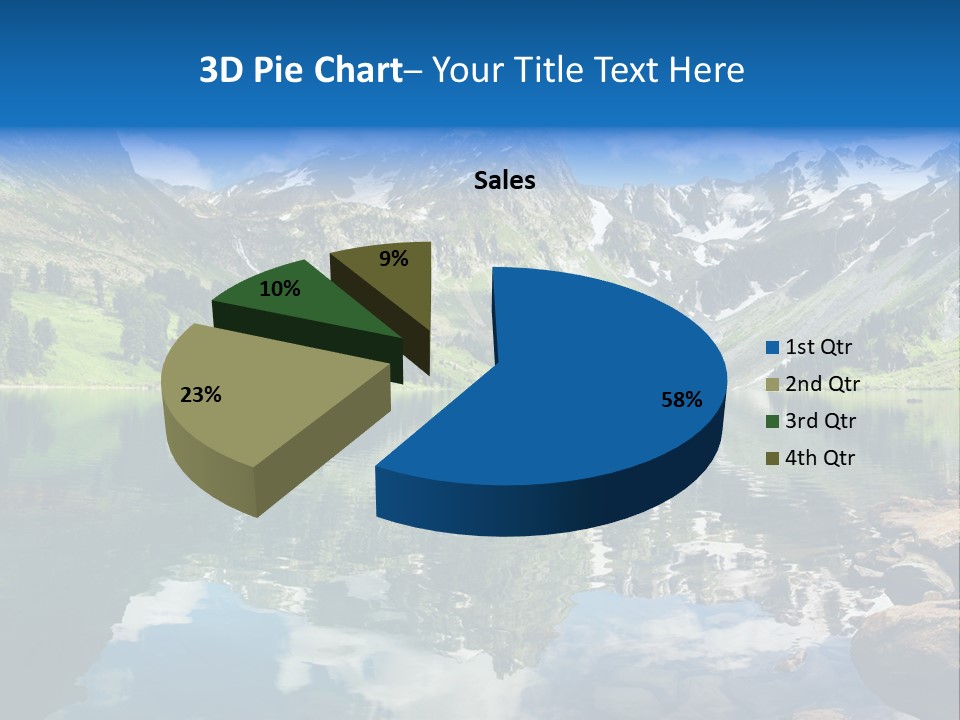 A Mountain Lake Surrounded By Green Trees And Rocks PowerPoint Template