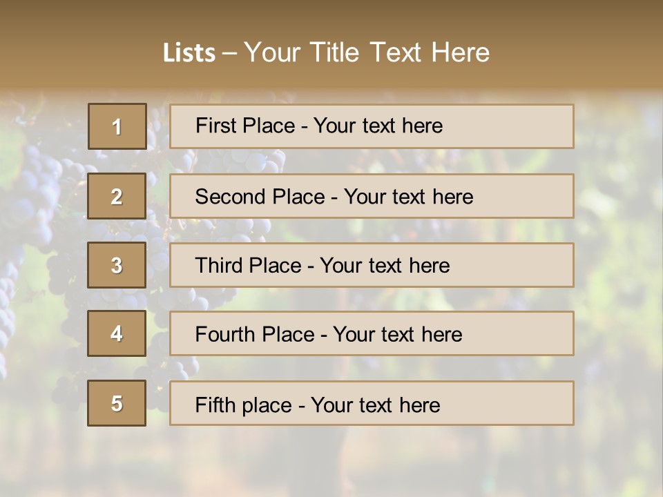 Merlot Grapes On Vine In Vineyard Hdr PowerPoint Template