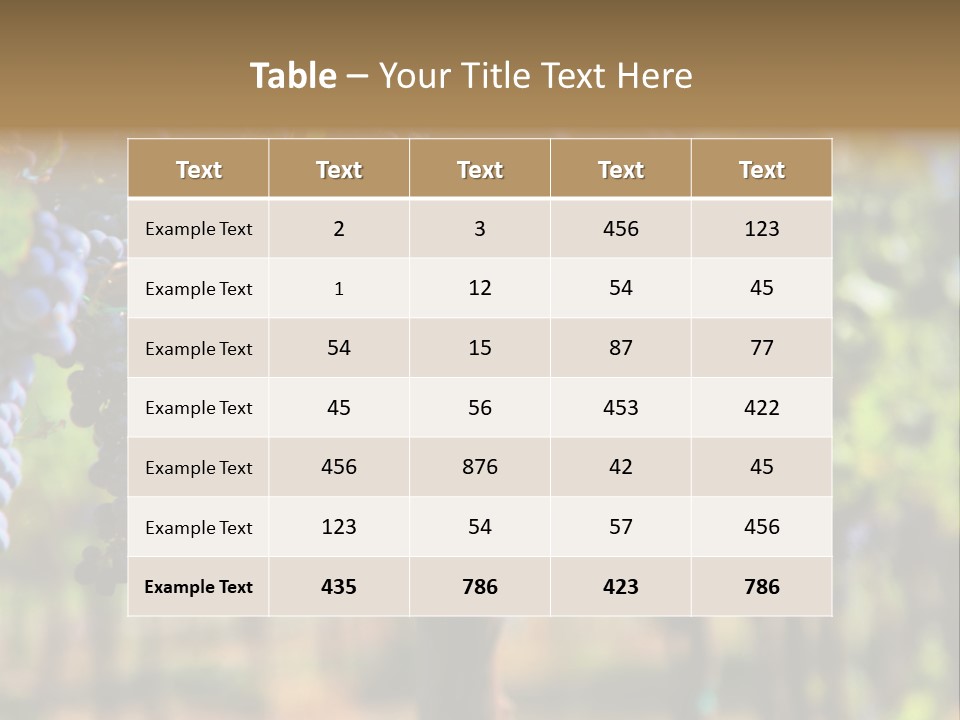 Merlot Grapes On Vine In Vineyard Hdr PowerPoint Template