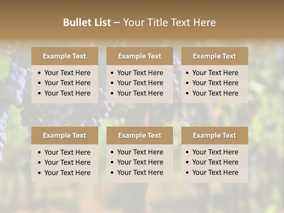 Merlot Grapes On Vine In Vineyard Hdr PowerPoint Template