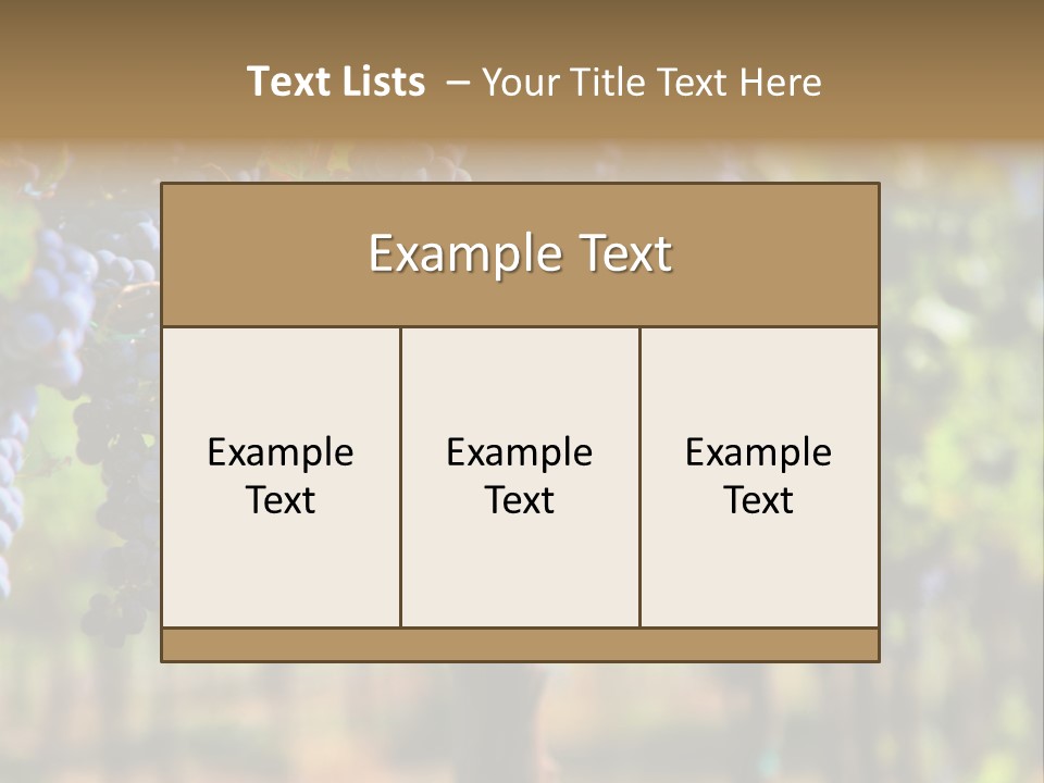 Merlot Grapes On Vine In Vineyard Hdr PowerPoint Template
