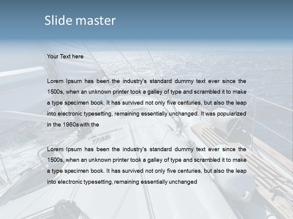Sailing Toward Sun On A Late Winter Day PowerPoint Template