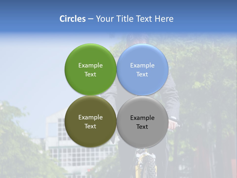 A Caucasian Businessman Riding A Bicycle To Work, Can Be Used For Gas Savings Concept PowerPoint Template