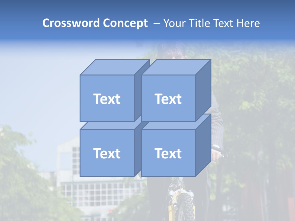 A Caucasian Businessman Riding A Bicycle To Work, Can Be Used For Gas Savings Concept PowerPoint Template
