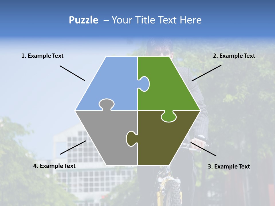 A Caucasian Businessman Riding A Bicycle To Work, Can Be Used For Gas Savings Concept PowerPoint Template