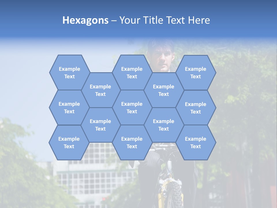 A Caucasian Businessman Riding A Bicycle To Work, Can Be Used For Gas Savings Concept PowerPoint Template