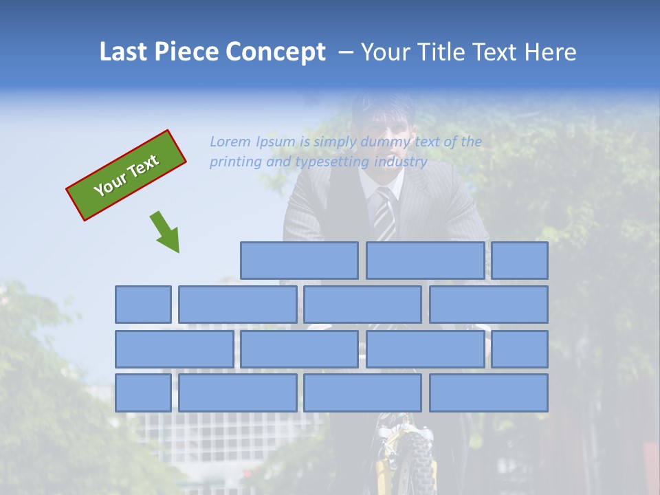 A Caucasian Businessman Riding A Bicycle To Work, Can Be Used For Gas Savings Concept PowerPoint Template