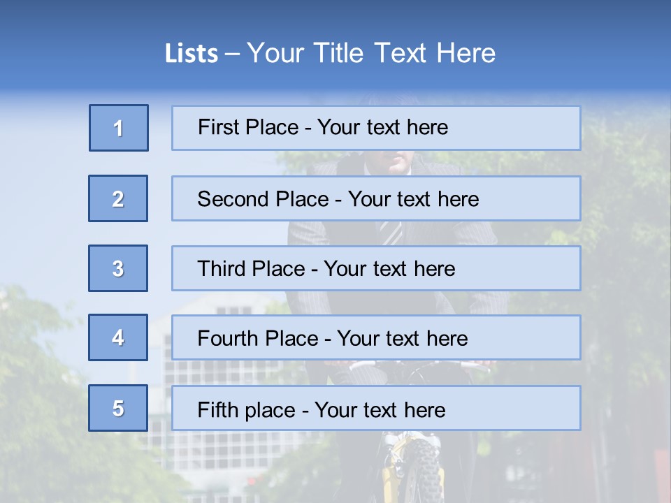 A Caucasian Businessman Riding A Bicycle To Work, Can Be Used For Gas Savings Concept PowerPoint Template