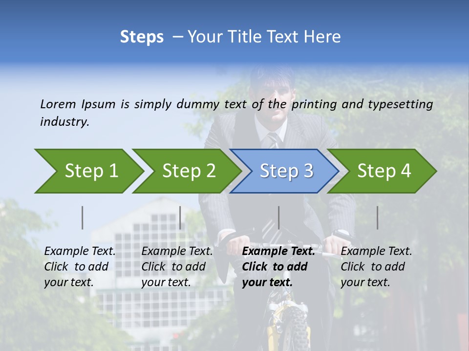 A Caucasian Businessman Riding A Bicycle To Work, Can Be Used For Gas Savings Concept PowerPoint Template
