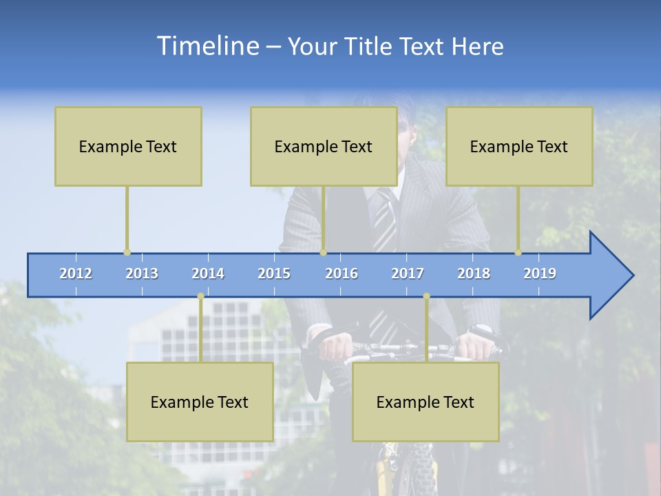 A Caucasian Businessman Riding A Bicycle To Work, Can Be Used For Gas Savings Concept PowerPoint Template