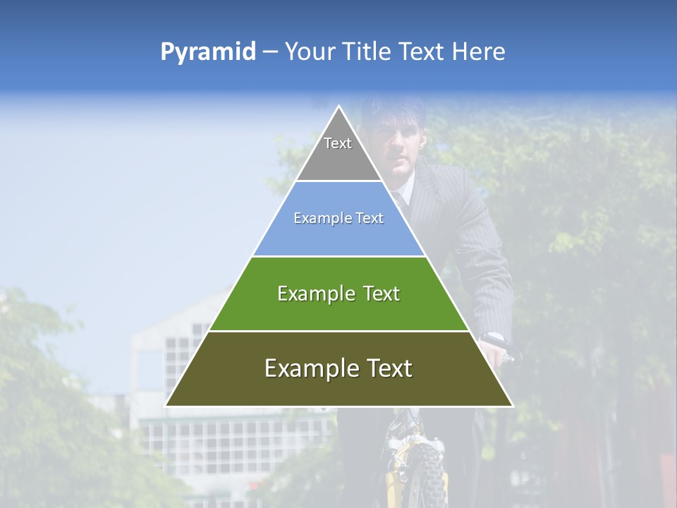 A Caucasian Businessman Riding A Bicycle To Work, Can Be Used For Gas Savings Concept PowerPoint Template