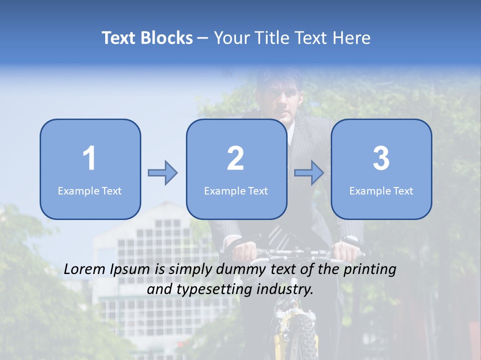 A Caucasian Businessman Riding A Bicycle To Work, Can Be Used For Gas Savings Concept PowerPoint Template
