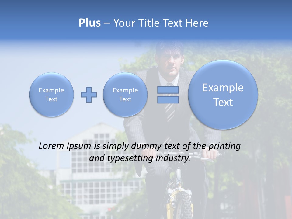 A Caucasian Businessman Riding A Bicycle To Work, Can Be Used For Gas Savings Concept PowerPoint Template