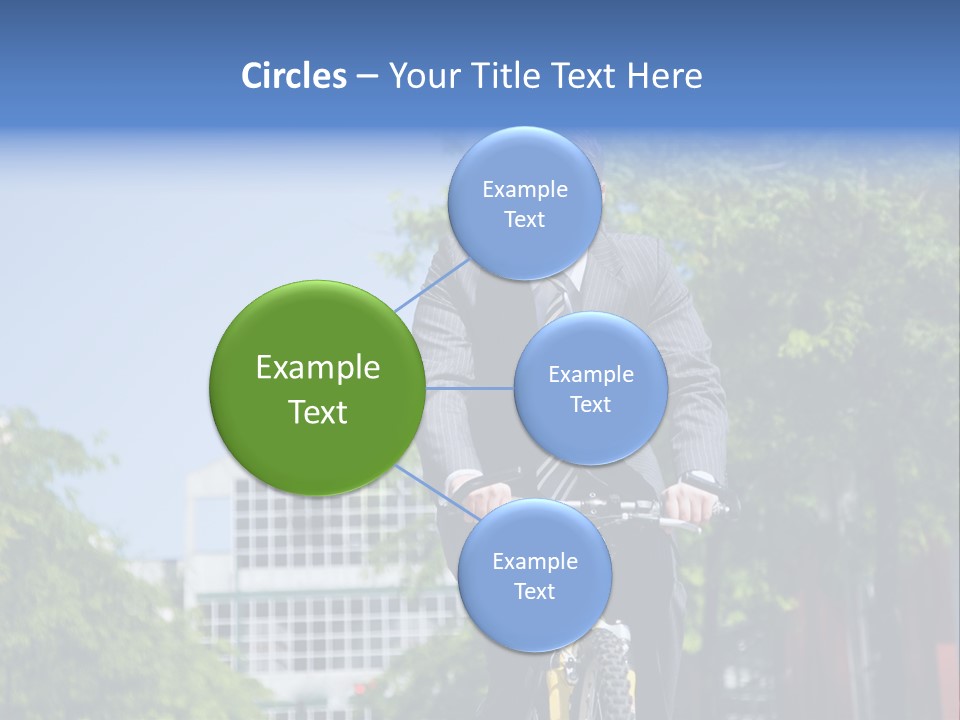 A Caucasian Businessman Riding A Bicycle To Work, Can Be Used For Gas Savings Concept PowerPoint Template