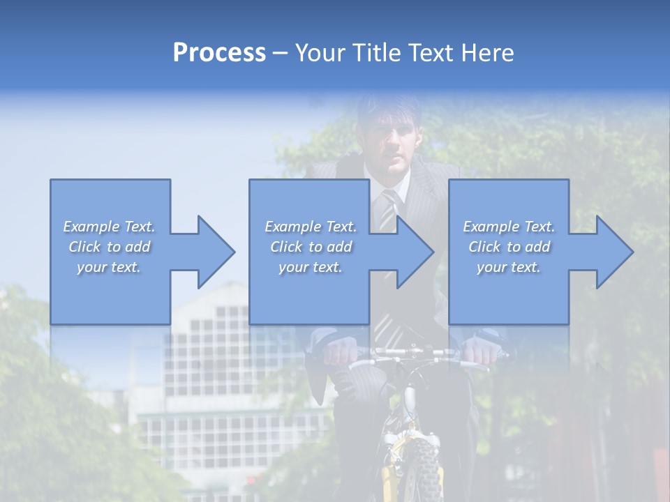 A Caucasian Businessman Riding A Bicycle To Work, Can Be Used For Gas Savings Concept PowerPoint Template