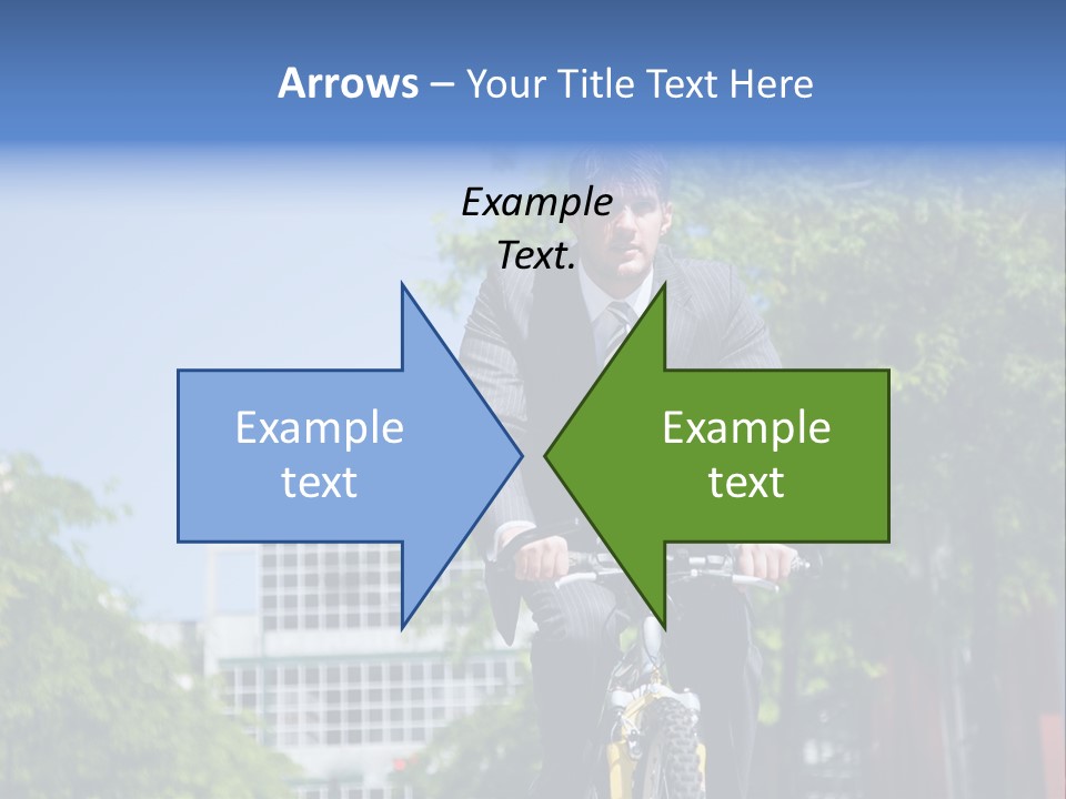 A Caucasian Businessman Riding A Bicycle To Work, Can Be Used For Gas Savings Concept PowerPoint Template