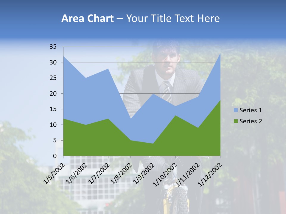 A Caucasian Businessman Riding A Bicycle To Work, Can Be Used For Gas Savings Concept PowerPoint Template