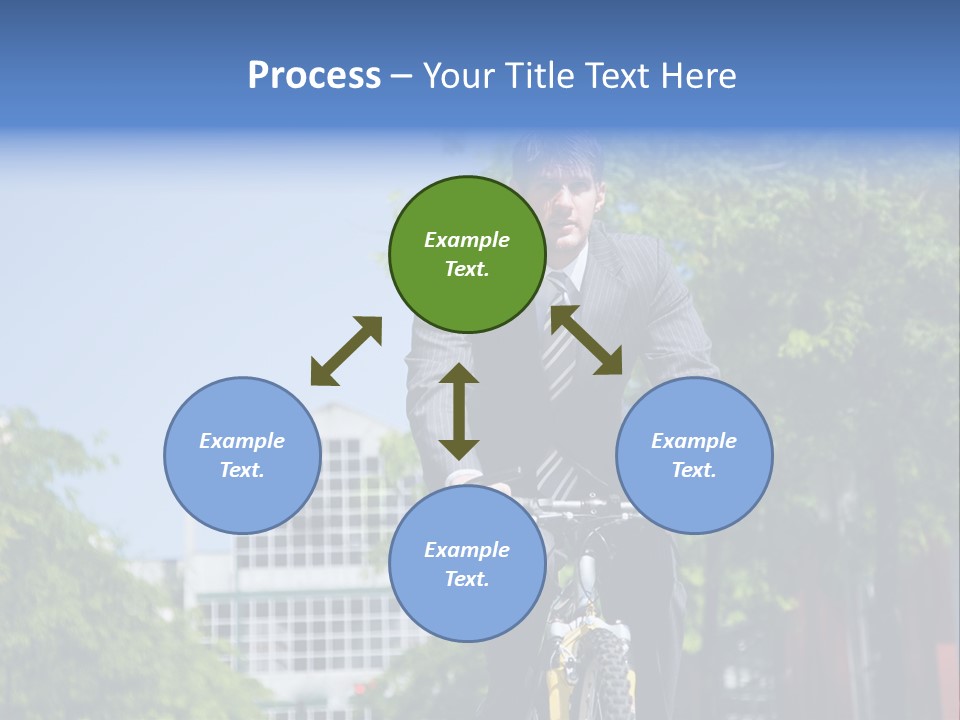 A Caucasian Businessman Riding A Bicycle To Work, Can Be Used For Gas Savings Concept PowerPoint Template