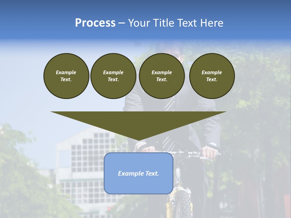 A Caucasian Businessman Riding A Bicycle To Work, Can Be Used For Gas Savings Concept PowerPoint Template