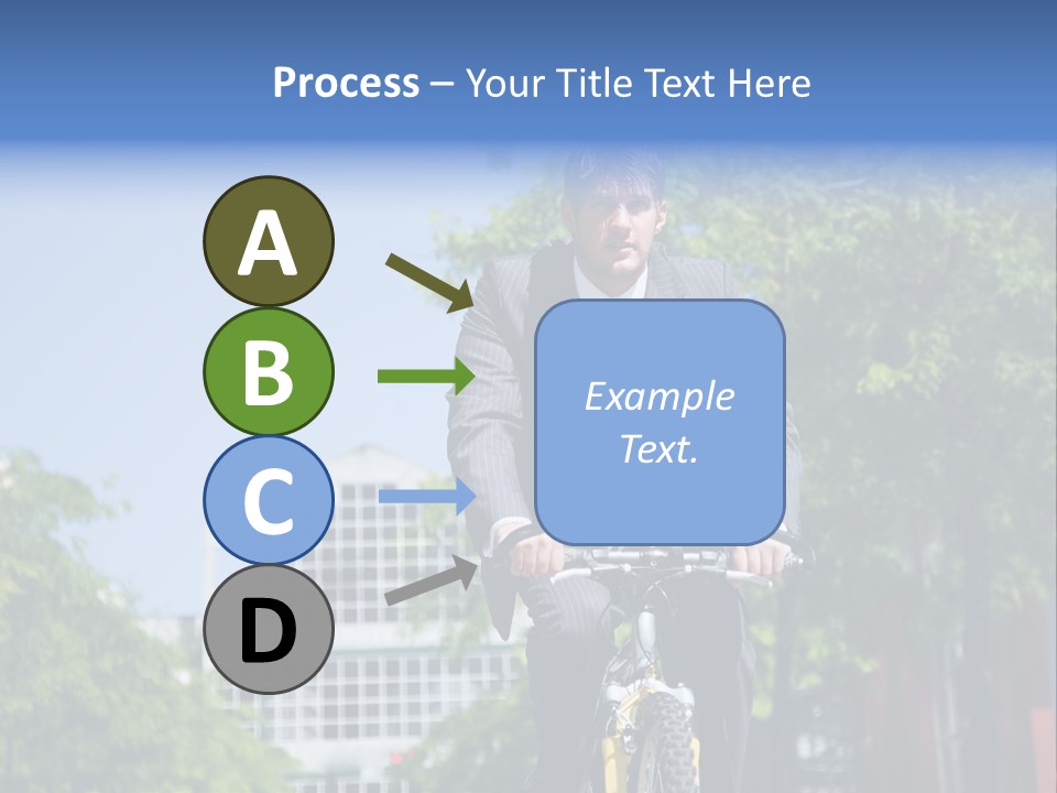 A Caucasian Businessman Riding A Bicycle To Work, Can Be Used For Gas Savings Concept PowerPoint Template