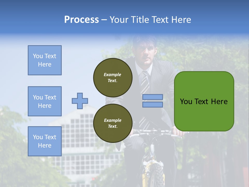 A Caucasian Businessman Riding A Bicycle To Work, Can Be Used For Gas Savings Concept PowerPoint Template