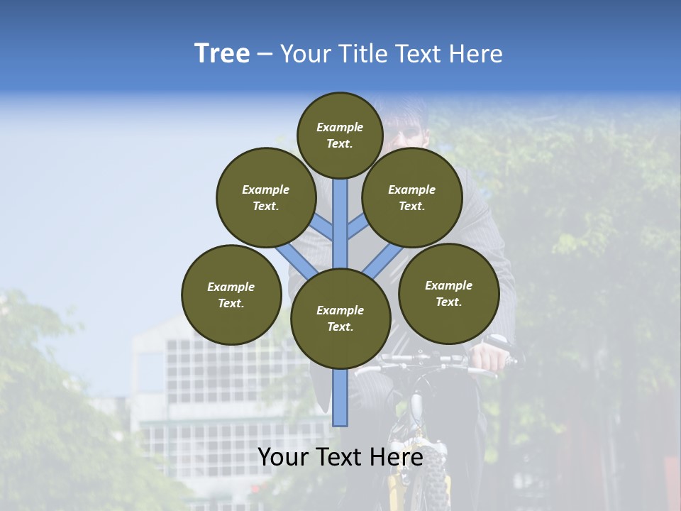 A Caucasian Businessman Riding A Bicycle To Work, Can Be Used For Gas Savings Concept PowerPoint Template