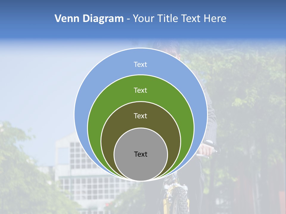 A Caucasian Businessman Riding A Bicycle To Work, Can Be Used For Gas Savings Concept PowerPoint Template