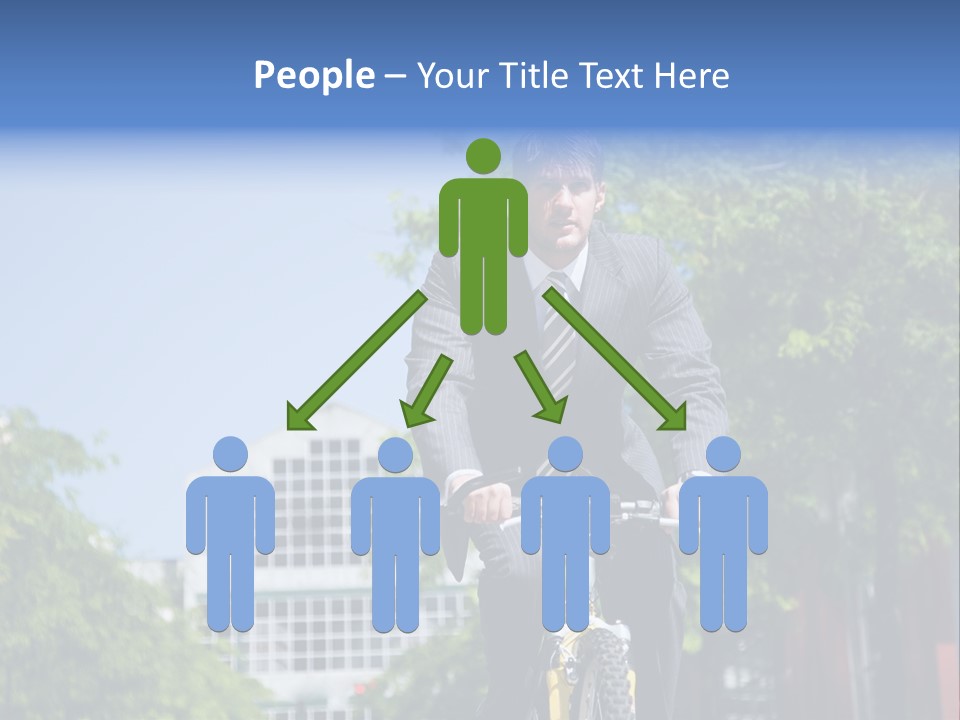 A Caucasian Businessman Riding A Bicycle To Work, Can Be Used For Gas Savings Concept PowerPoint Template