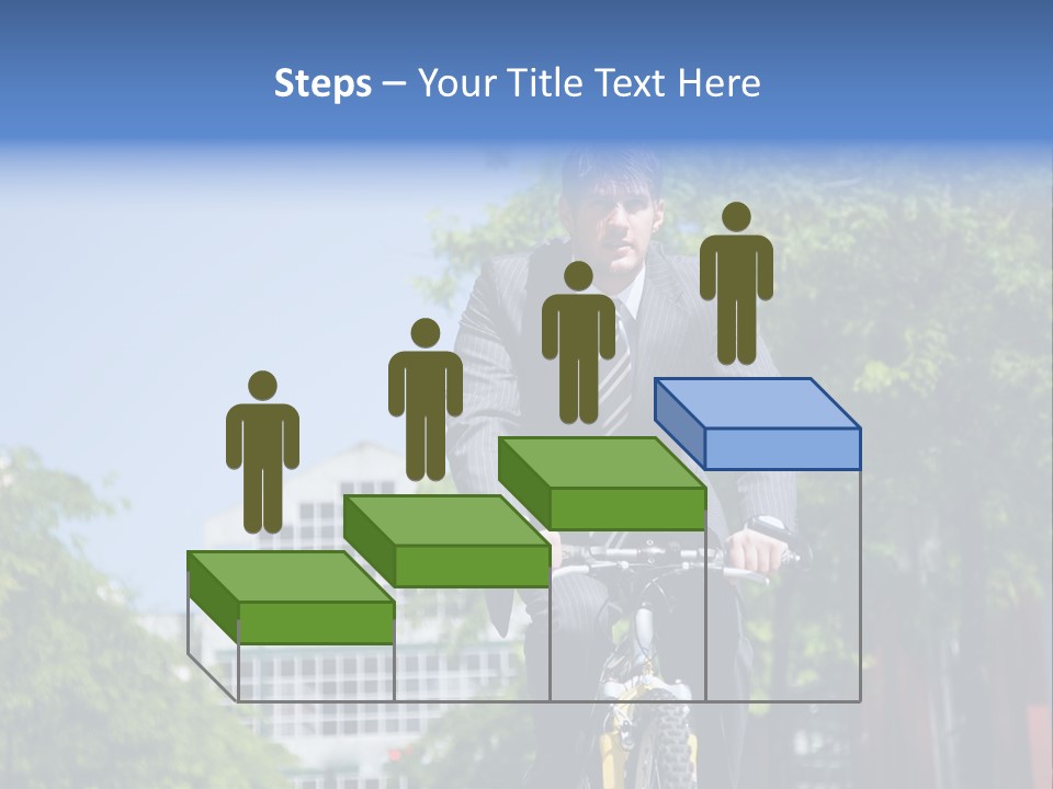 A Caucasian Businessman Riding A Bicycle To Work, Can Be Used For Gas Savings Concept PowerPoint Template