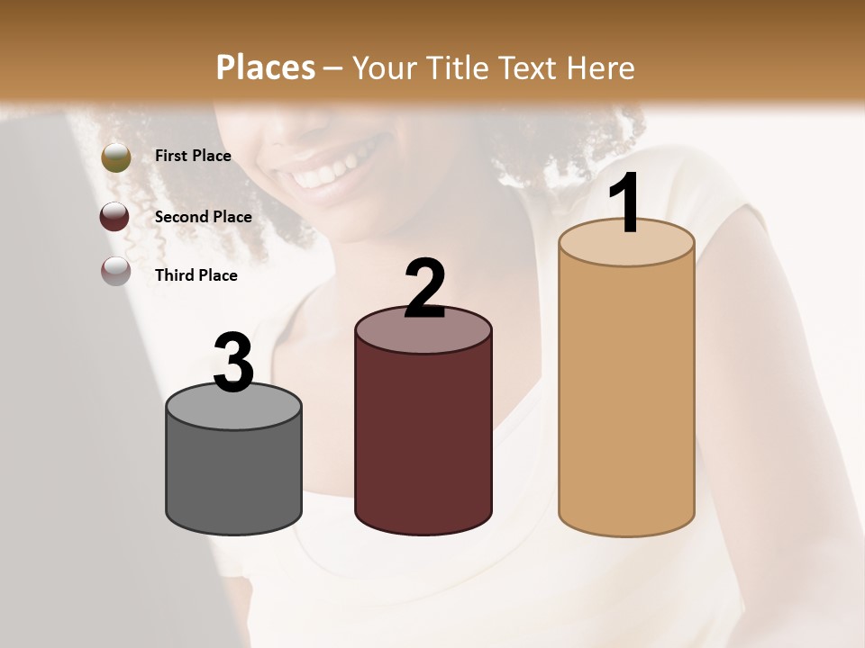 Teenage Girl Sitting On A Computer PowerPoint Template